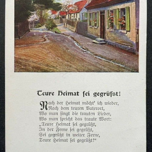 Teure Heimat Gedicht Spruch Malerei Haus Gasse Gebäude Baum 400265 TH A