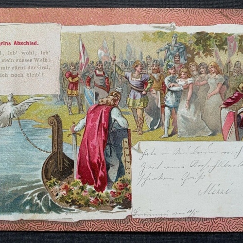 Lohengrins Abschied Wagner Text Boot Schwan Umhang Soldaten Gruppe 400299 TH A