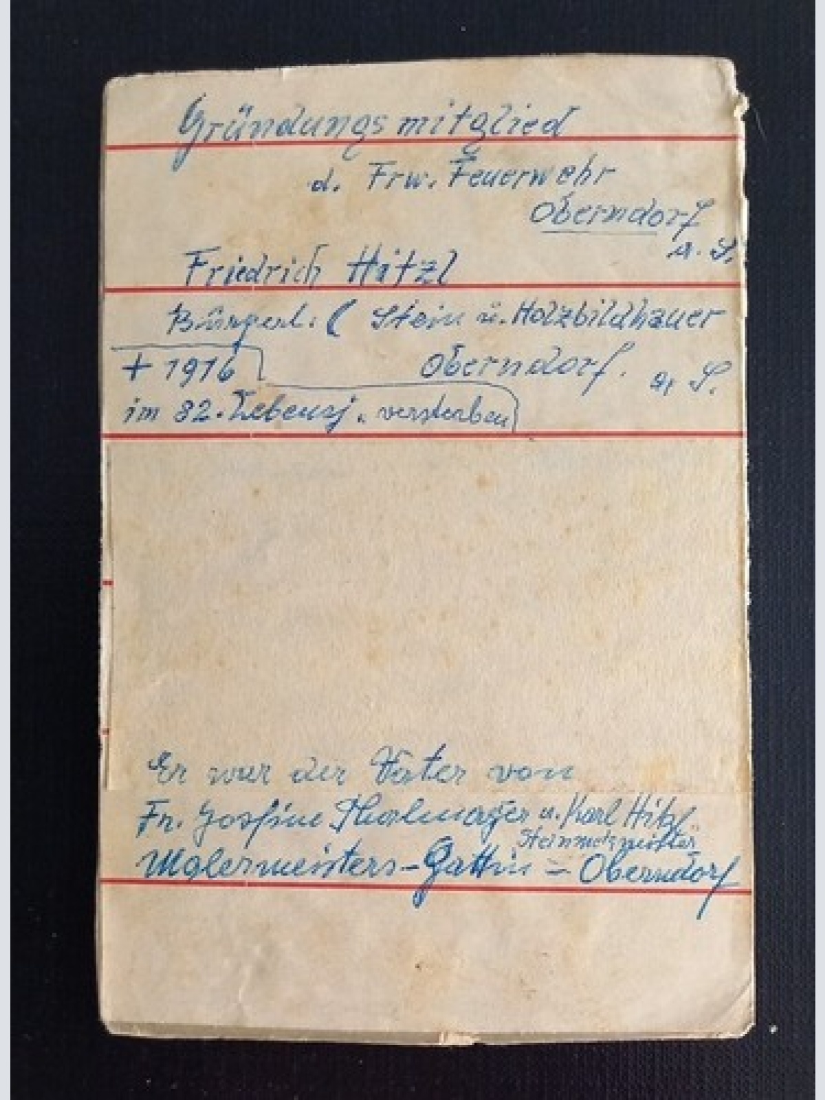 Oberndorf Salzburg Foto Feuerwehr 15,5x10,2 3523 Ga