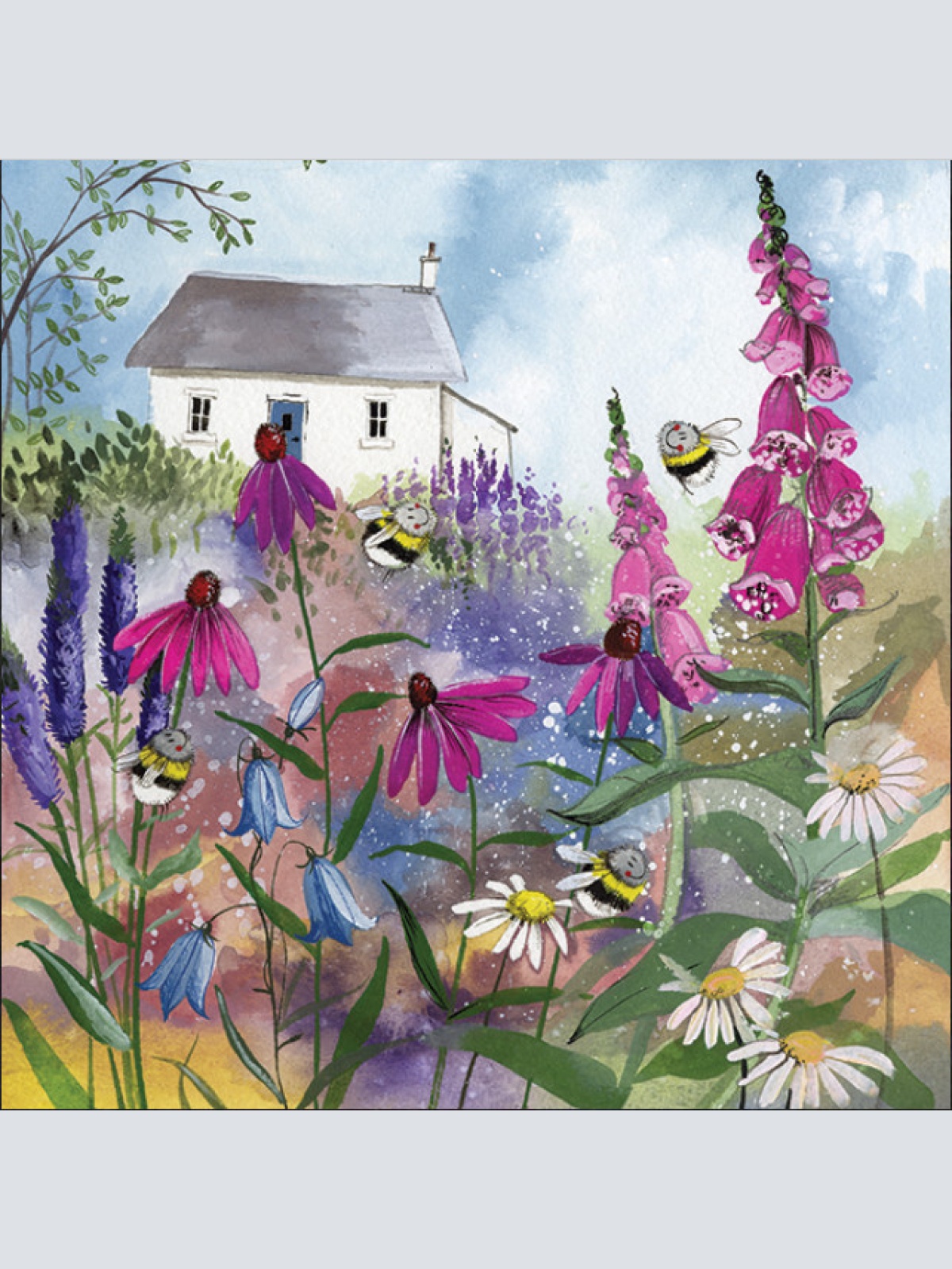 Alex Clark Karte Bienen Garten 140x140 mm incl. Umschlag  0036