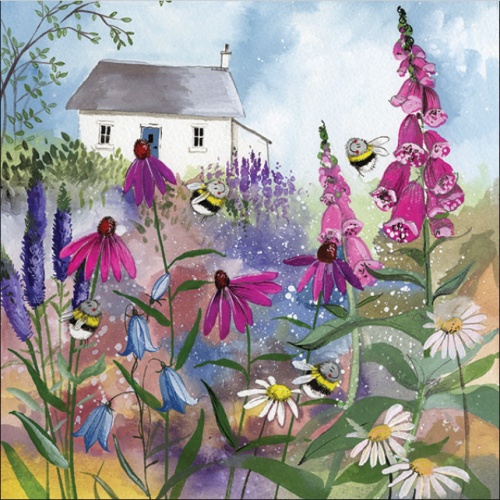 Alex Clark Karte Bienen Garten 140x140 mm incl. Umschlag  0036