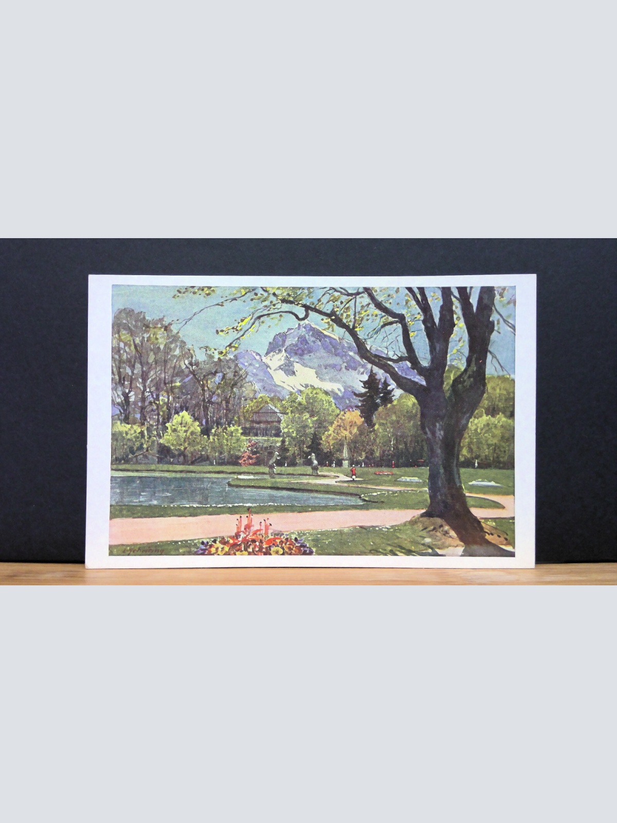 Salzburg Partie aus dem Hellbrunner Park Gemälde JW 650322 C