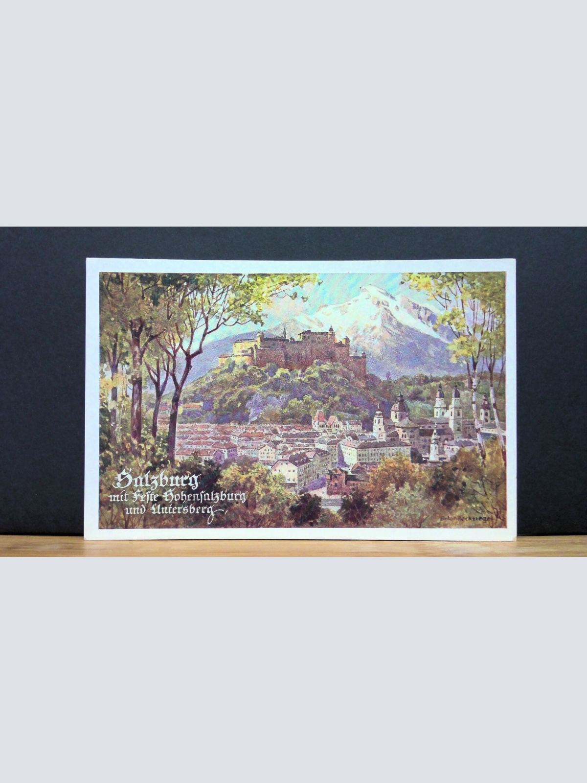 Salzburg mit Feste Hohensalzburg und Untersberg Gemälde JW 650318 C