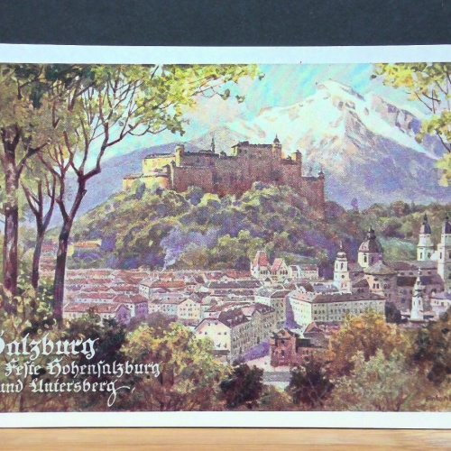 Salzburg mit Feste Hohensalzburg und Untersberg Gemälde JW 650318 C