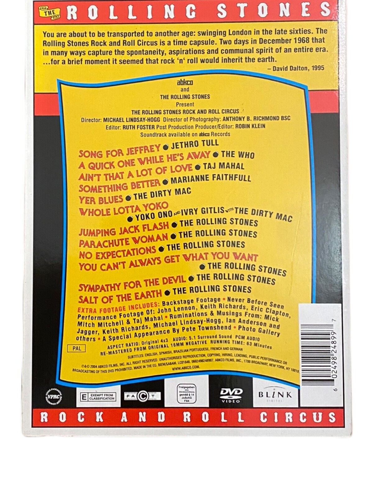 1520 Abkco Films ROLLING STONES ROCK AND ROLL CIRCUS DEZ. 1968 HC