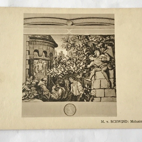 AK, Männer, Turm, Baum, Brunnen (20041 BW)