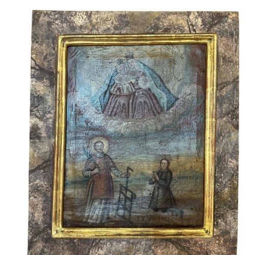 EX VOTO Heiligenbild  Votivbild Hl. Laurentius 39x47 datiert 1759 Mariapfarr