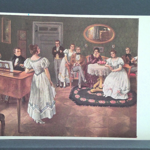 Schubert im Dreimäderlhaus Gemälde nach A Broch JW 650425 C