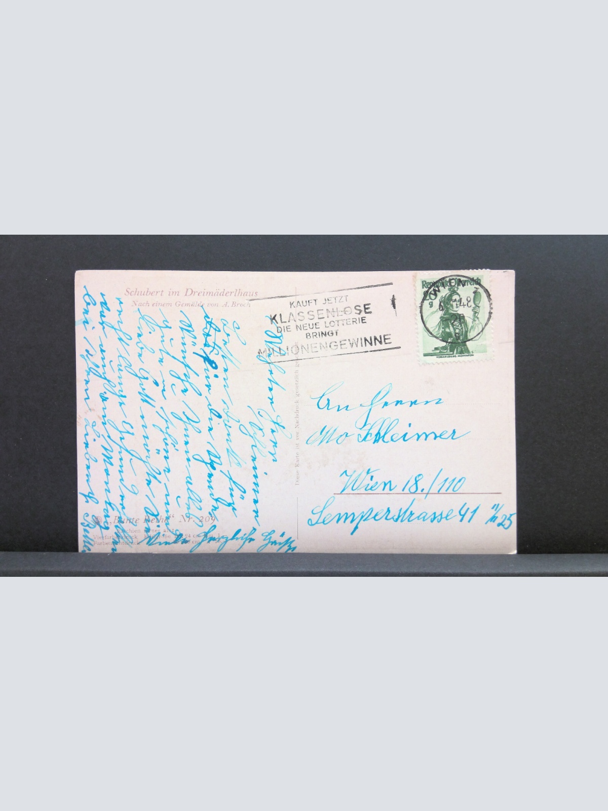 Schubert im Dreimäderlhaus Gemälde nach A Broch JW 650425 C