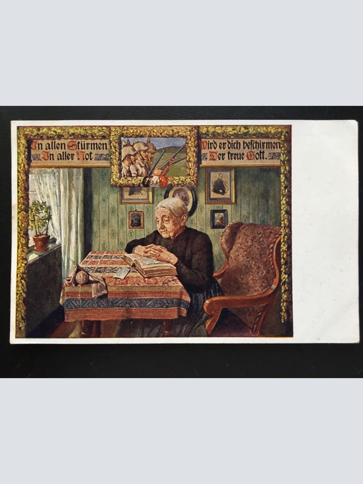 In allen Stürmen - Alte Frau liest Buch/Bibel 270042 TH