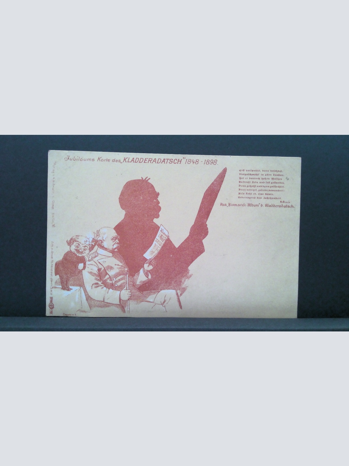 Bismarck Jubiläumskarte des Kladderadatsch 1848-1898 Karikatur JW 500227 C