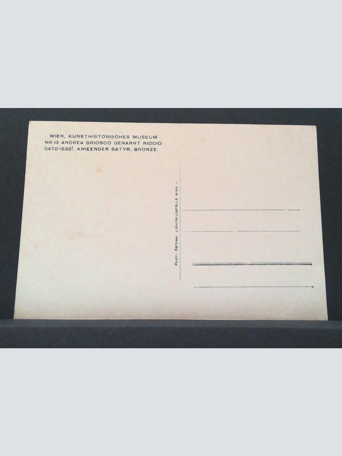 Andrea Briosco Riccio Knieender Satyr Bronze Kunsthist Museum JW 500180 C