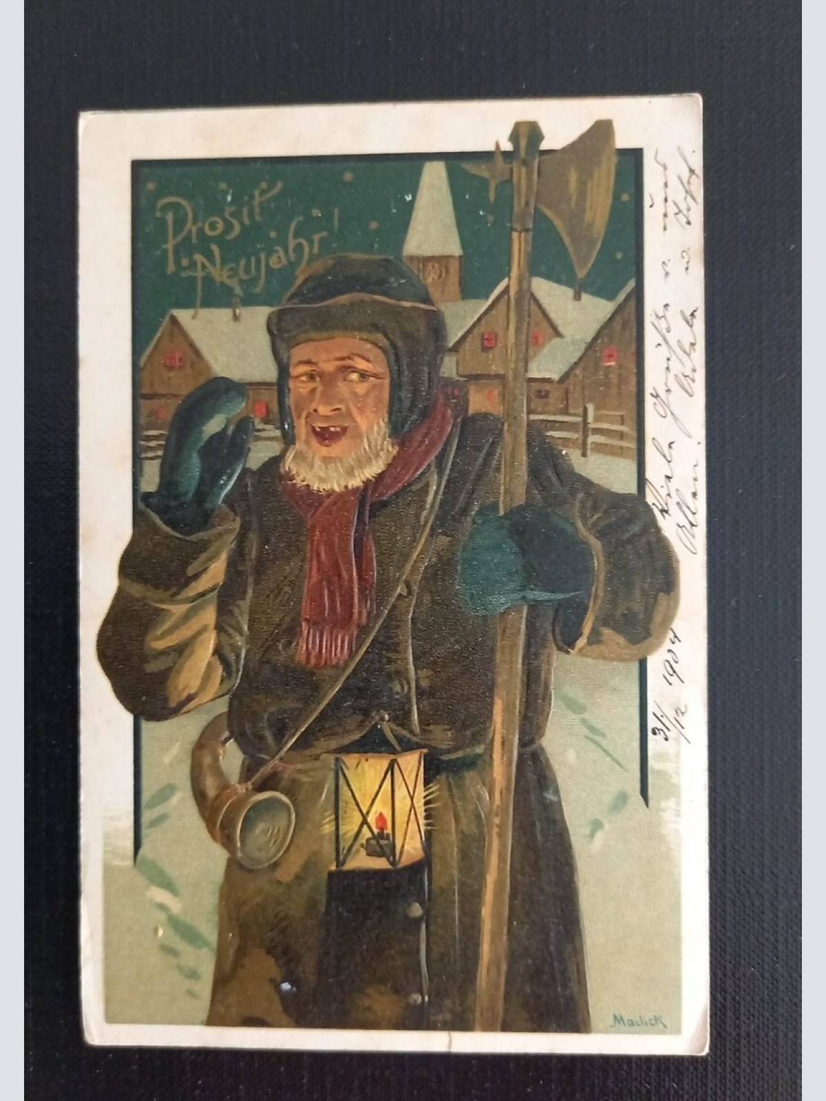 Prosit Neujahr Mann Mit Sichel Und Laterne 650293 G