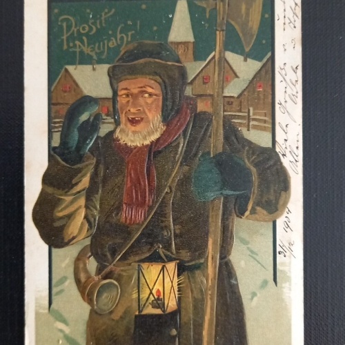 Prosit Neujahr Mann Mit Sichel Und Laterne 650293 G