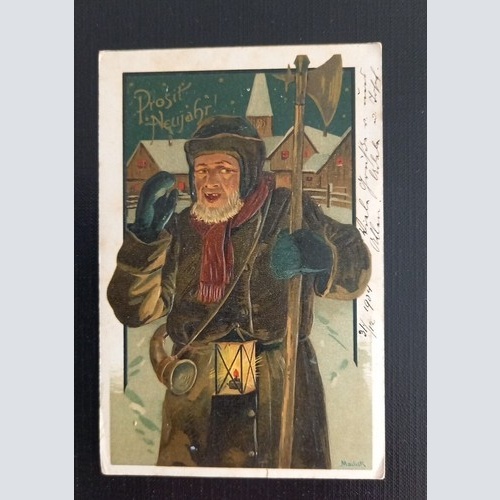 Prosit Neujahr Mann Mit Sichel Und Laterne 650293 G