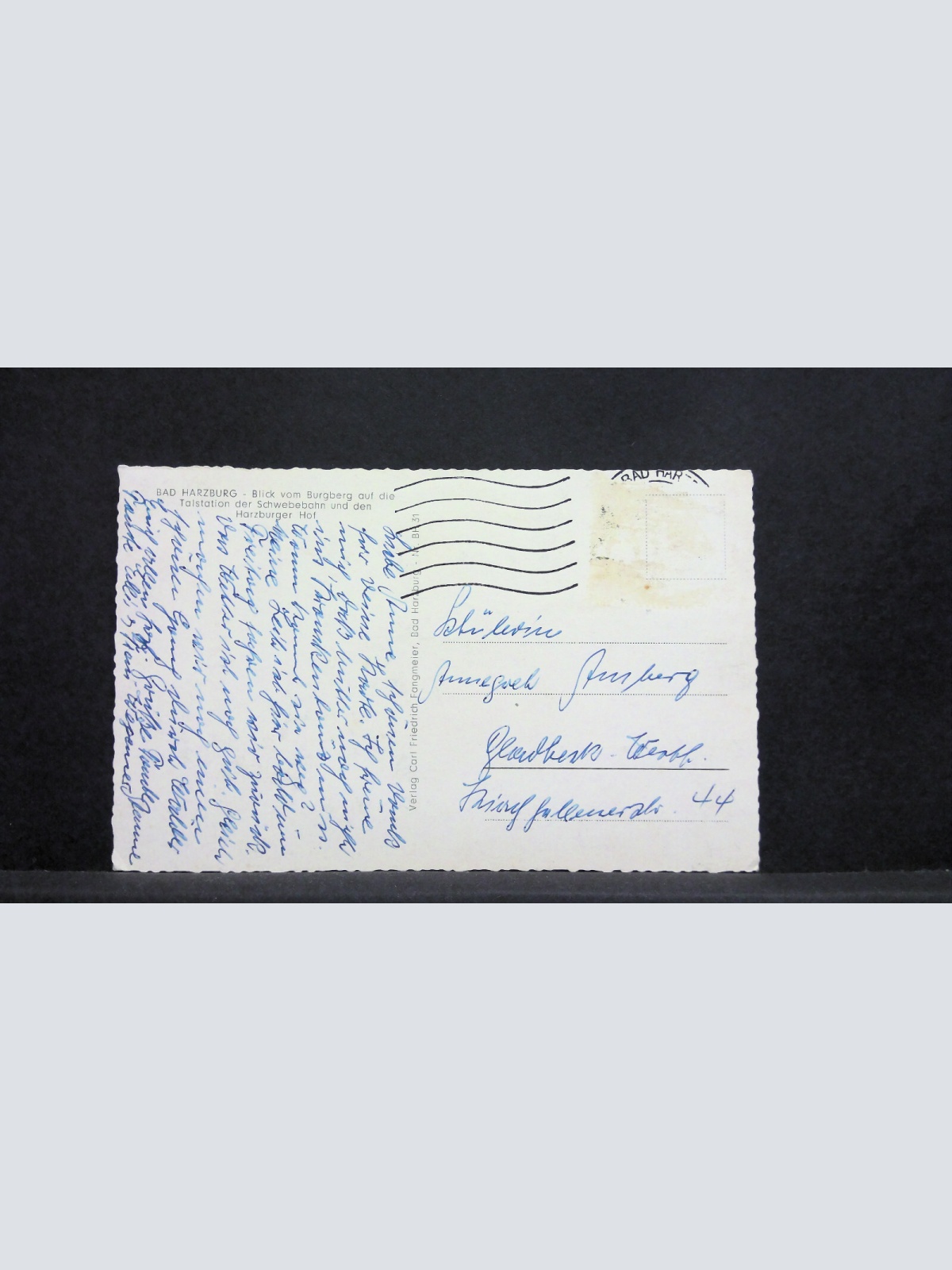 Bad Harzburg Blick vom Burgberg auf die Talstation der Schwebebahn 400519 jw J