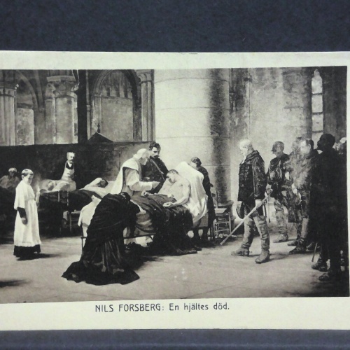 Nils Forsberg En hjältes död Künstlerkarte National-Museum Stockholm 20285 jw J