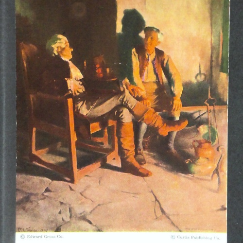 Auld Lang Syne Künstlerkarte Gemälde Männer Kamin 140404 jw J