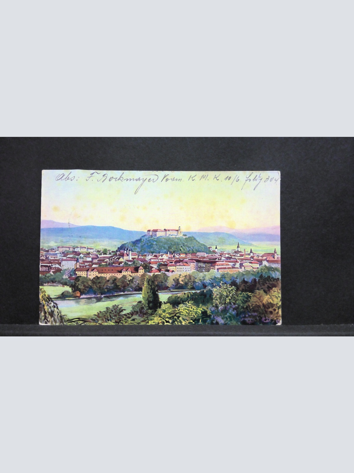 Ljubljana Laibach Slowenien Panorama Gemälde 600119A jw J