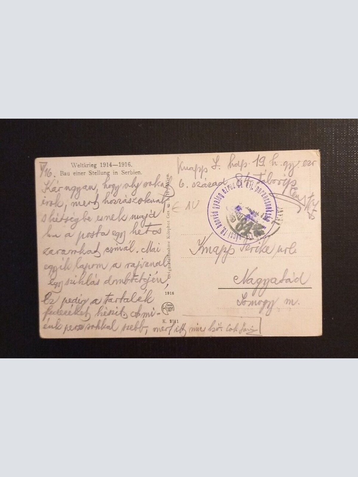 Weltkrieg Bau Einer Stellung In Serbien 165295 G