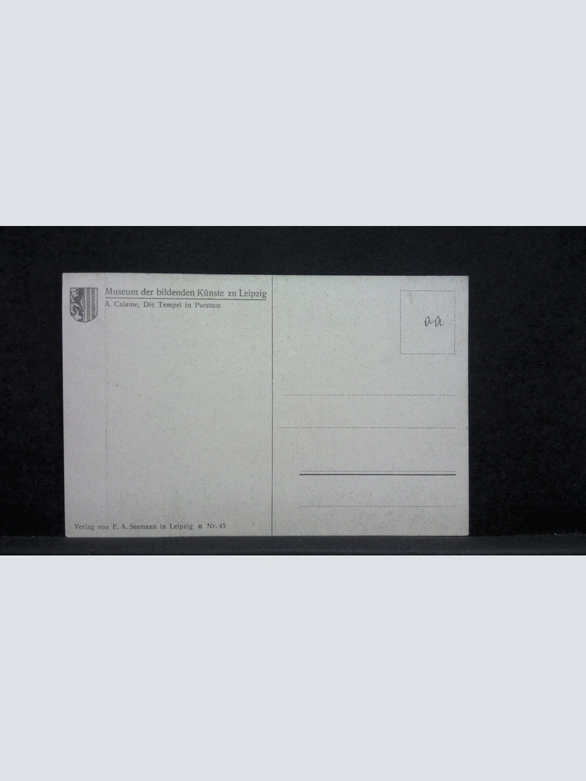 A Calame Die Tempel in Paestum Künstlerkarte Museum Leipzig 82030 jw J