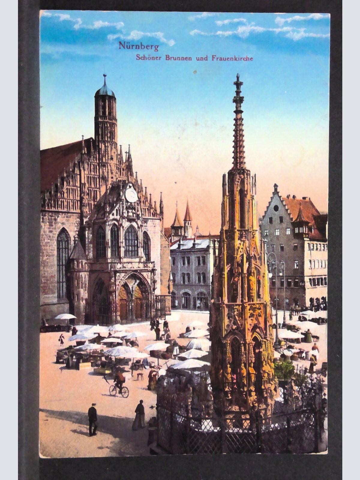 Nürnberg Schöner Brunnen und Frauenkirche Fahrrad 716 jw J