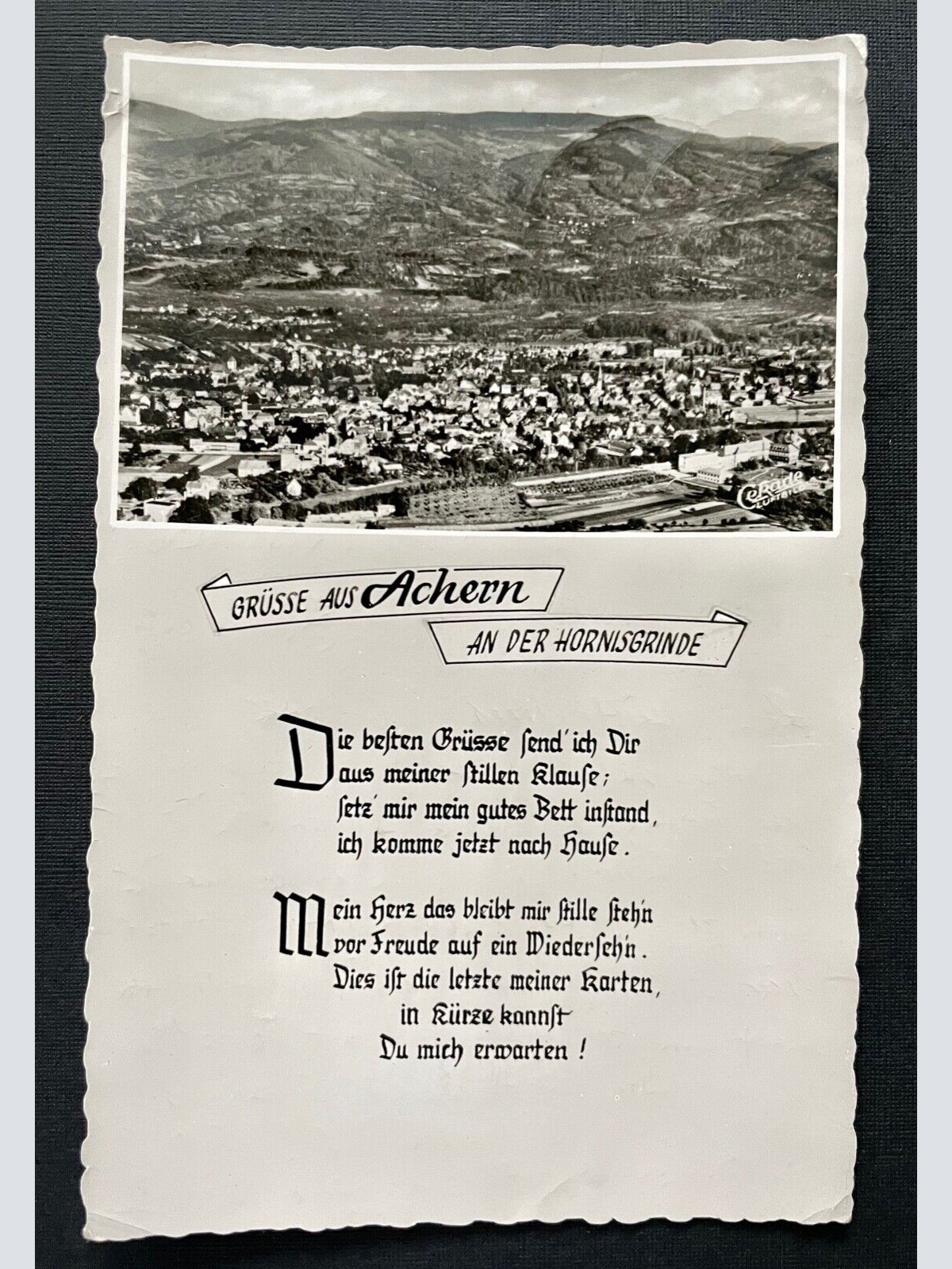 Grüsse a. Achern Hornisgrinde Stadt Spruch BadenWürttemberg Deutschland 401087 A