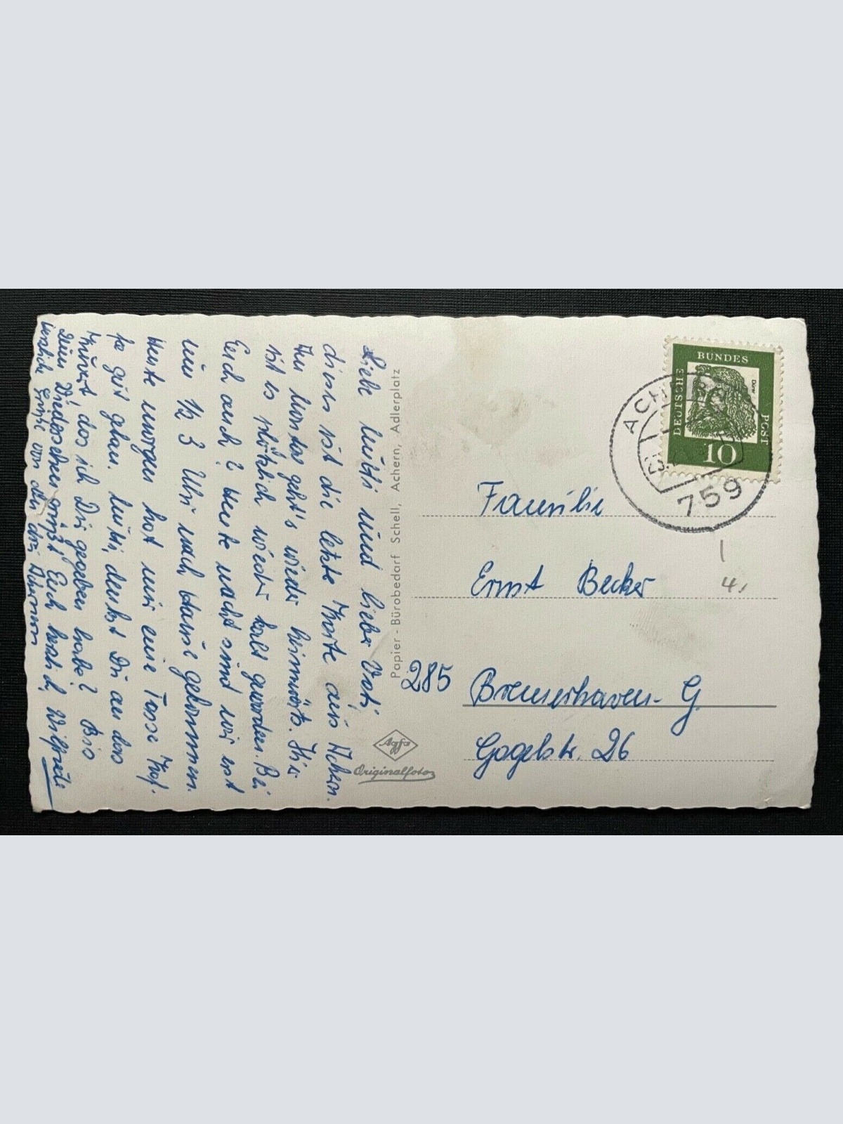 Grüsse a. Achern Hornisgrinde Stadt Spruch BadenWürttemberg Deutschland 401087 A