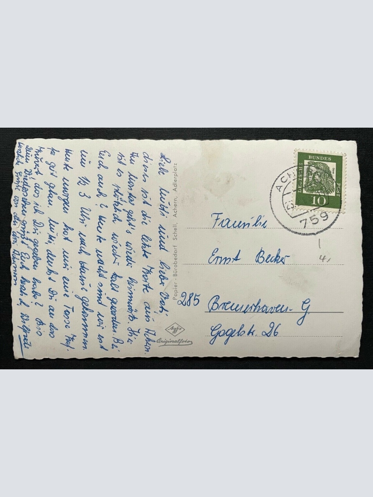 Grüsse a. Achern Hornisgrinde Stadt Spruch BadenWürttemberg Deutschland 401087 A