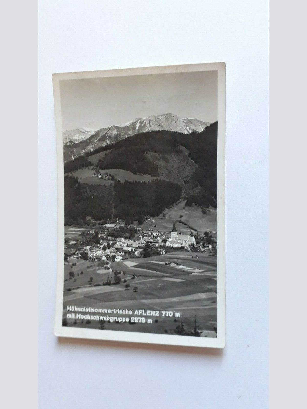 Höhenluftsommerfrische Aflenz 770m mit Hochschwabgruppe 2278m. 20288 ShSt