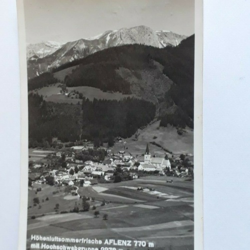 Höhenluftsommerfrische Aflenz 770m mit Hochschwabgruppe 2278m. 20288 ShSt