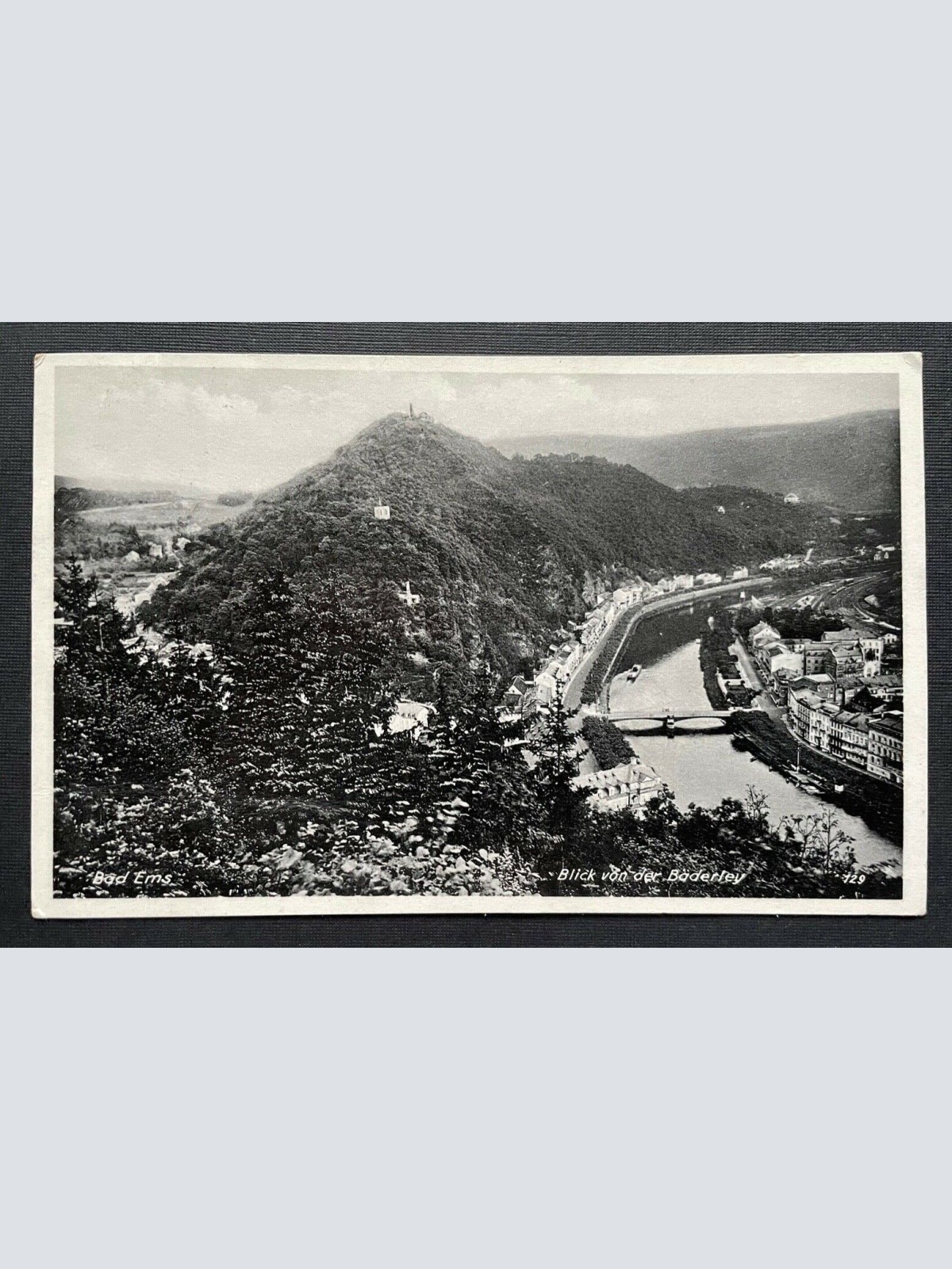 Bad Ems Blick v.d.Bäderlei Stadt Fluss Berg Rheinland-Pfalz Deutschland 401059 A