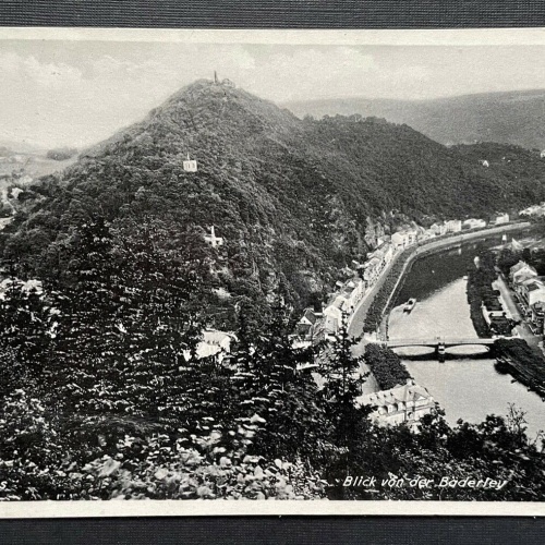 Bad Ems Blick v.d.Bäderlei Stadt Fluss Berg Rheinland-Pfalz Deutschland 401059 A