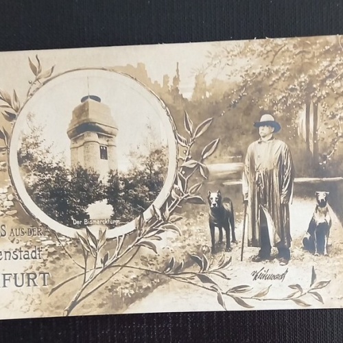 Erfurt Der Bismarckturm Bismarck Mit Hunde 650303 G