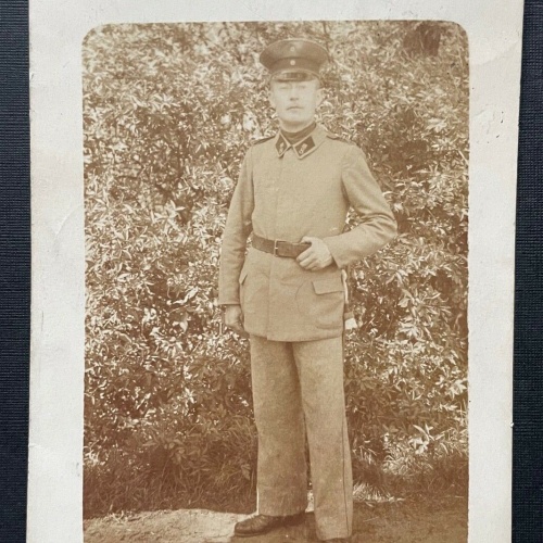 Porträt Soldat Uniform Schirmmütze Kragen Gürtel Militär Krieg 401041 TH A