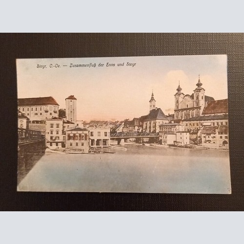 Steyr O.Oe. Zusammenfluß der Enns und Steyr 800060 Ga E