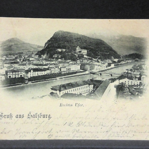 Gruss aus Salzburg rechtes Salzachufer Kapuzinerberg JW5841
