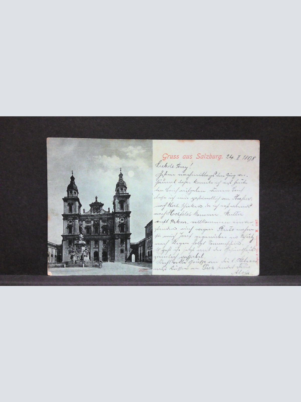 Gruss aus Salzburg Domplatz Mondkarte JW5851