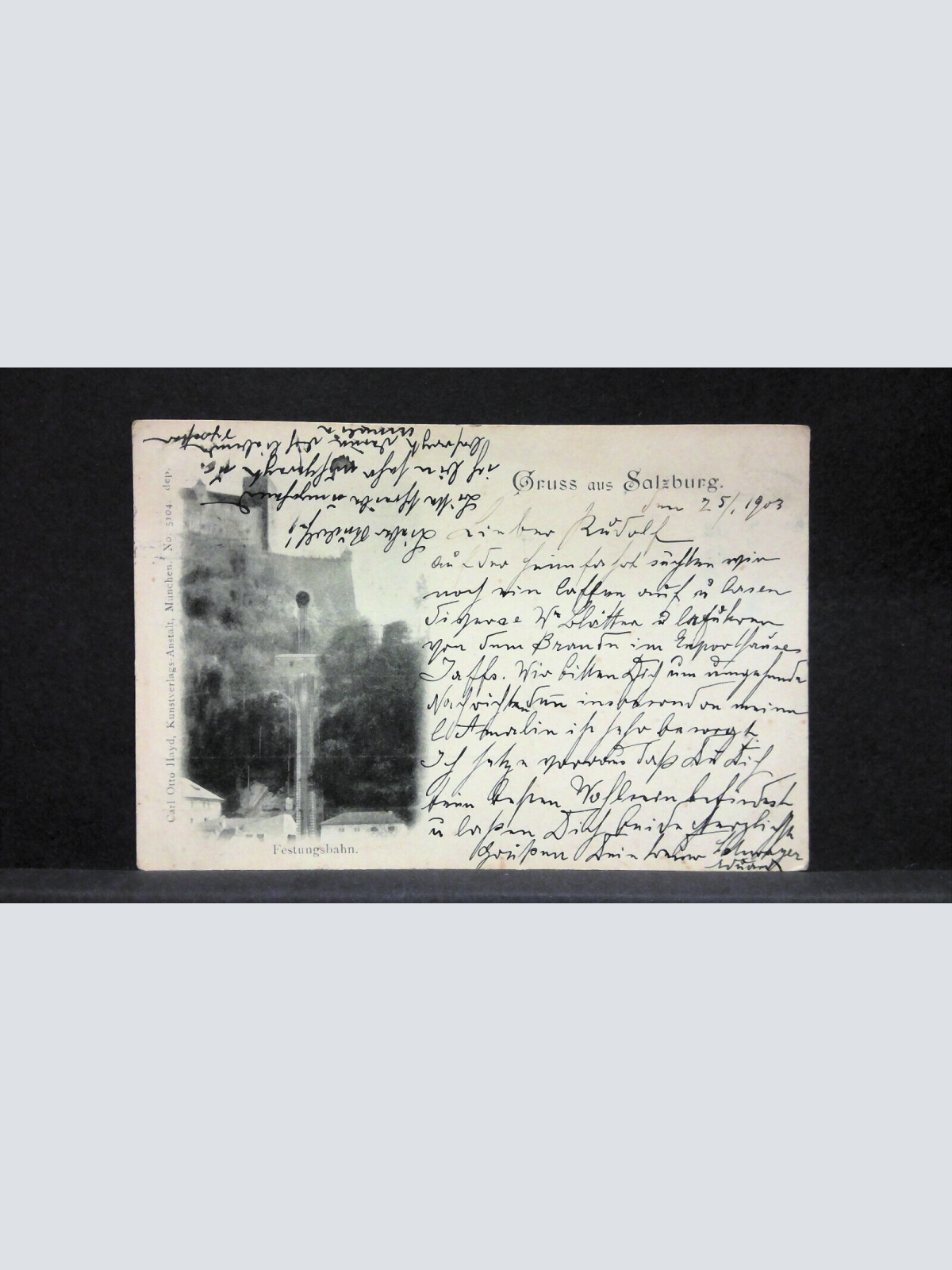 Gruss aus Salzburg Festungsbahn Zeichnung JW165815