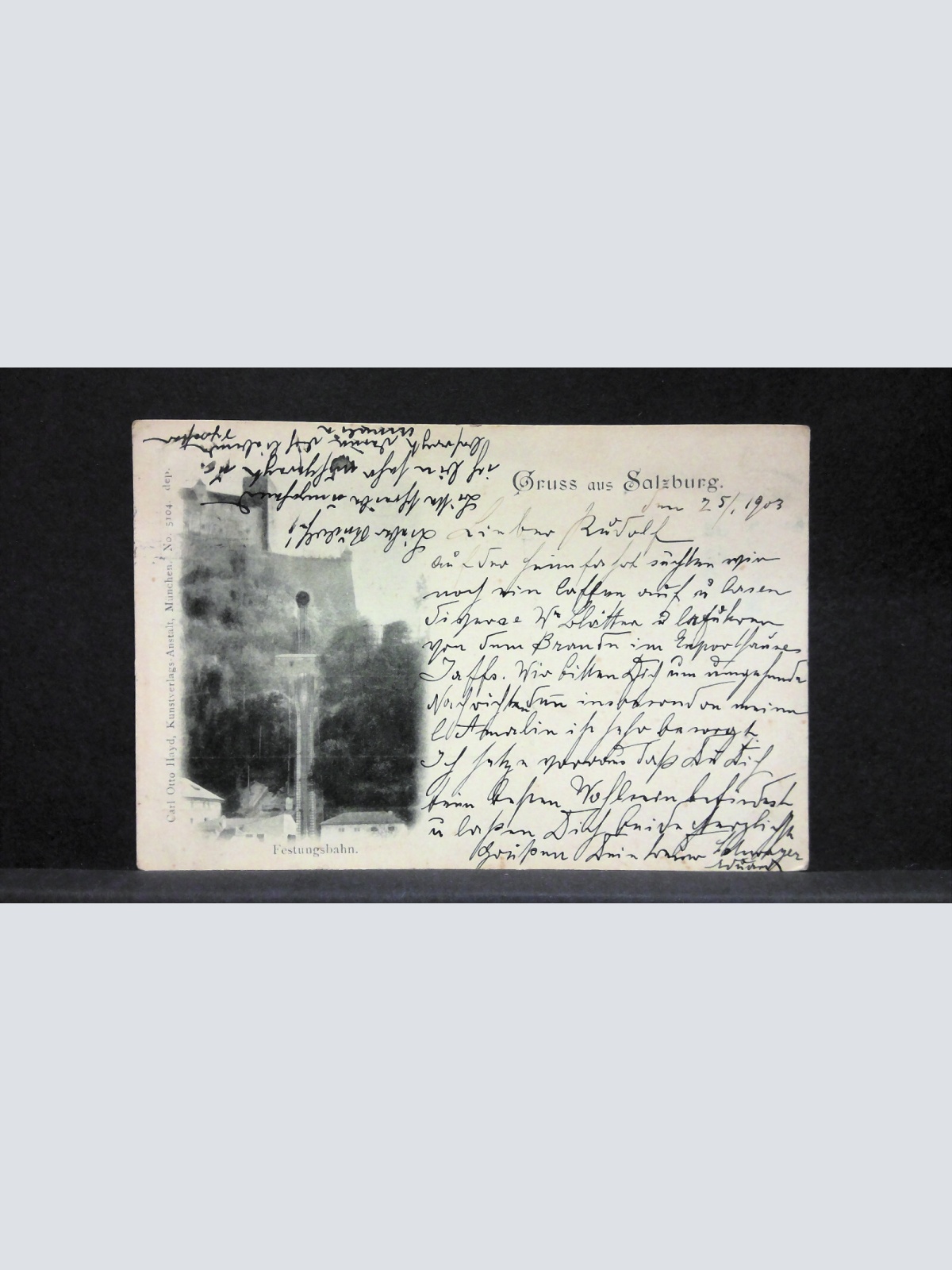 Gruss aus Salzburg Festungsbahn Zeichnung JW165815
