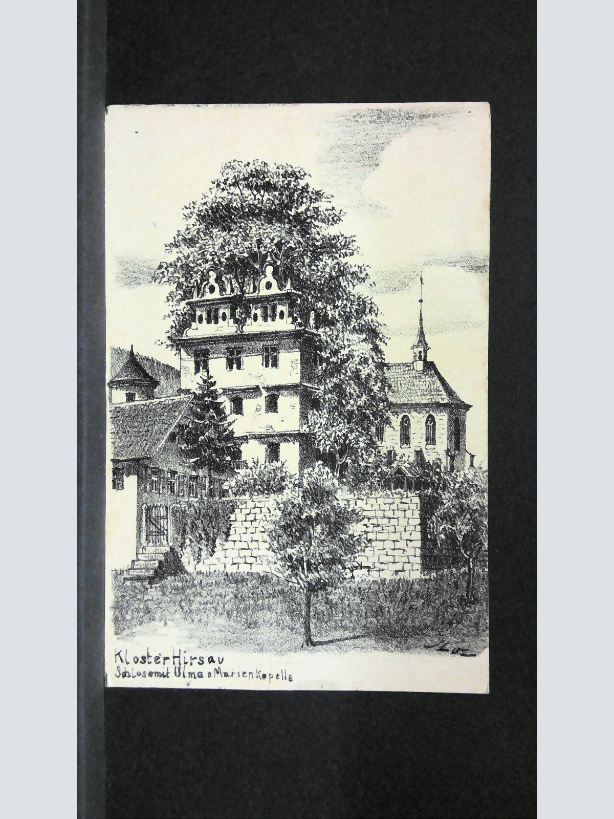 Kloster Hirsau Schloss mit Ulmen & Marienkapelle Zeichnung JW165440