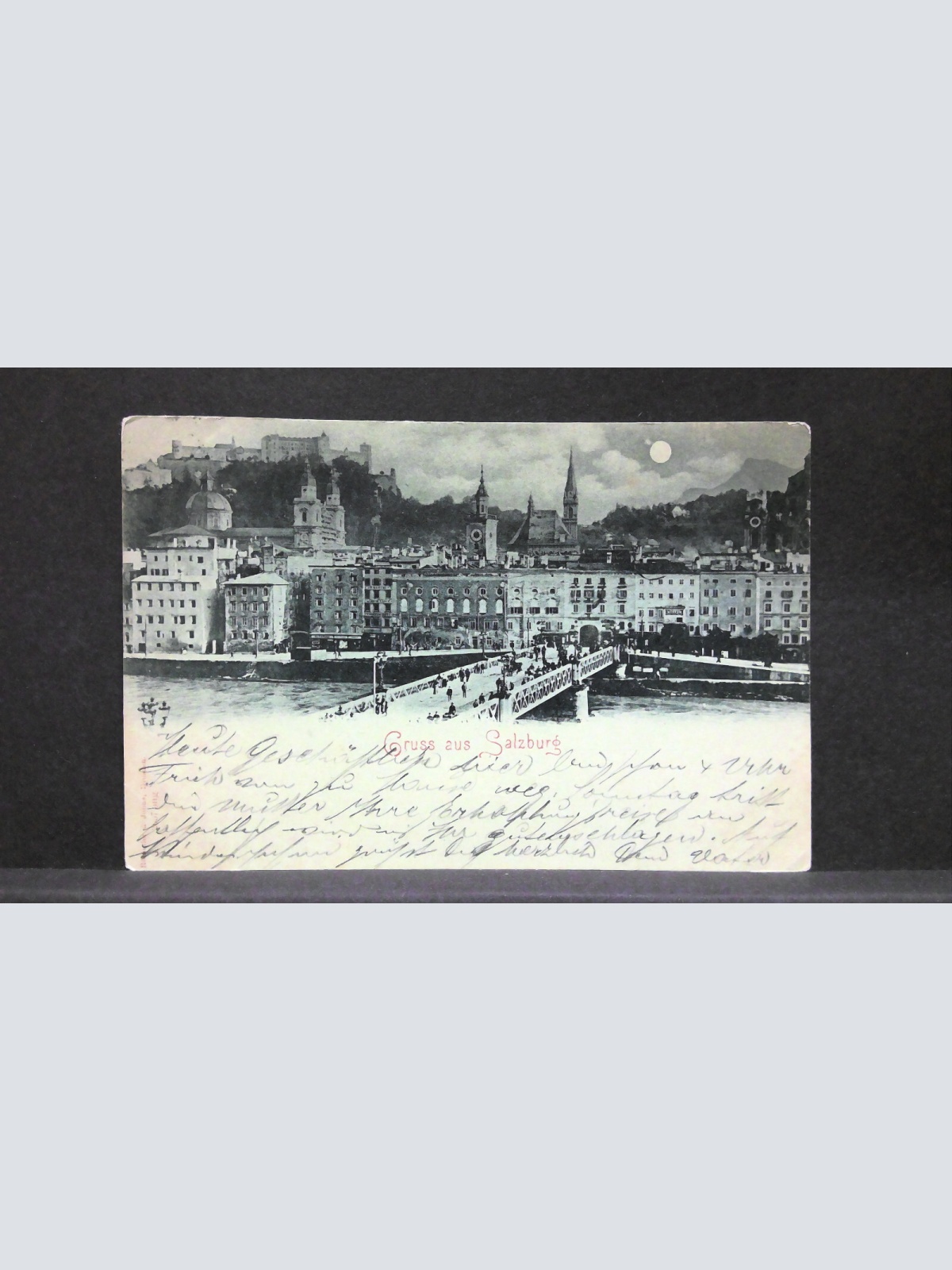 Gruss aus Salzburg Stadtbrücke Mondkarte JW5866