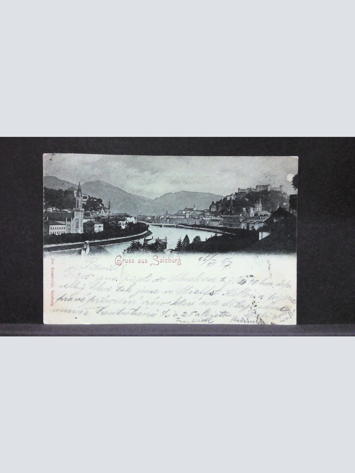 Gruss aus Salzburg Salzach Kirche Mondkarte JW5871