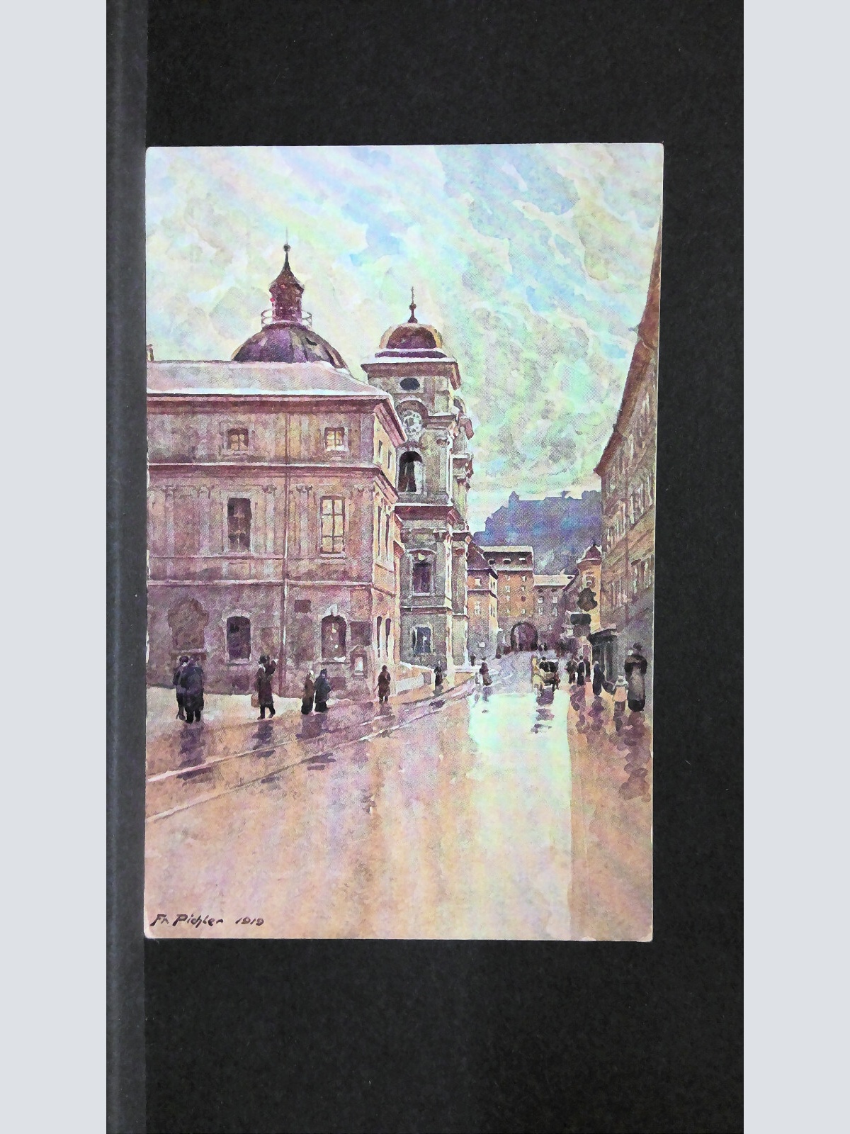 Salzburg Dreifaltigkeitsgasse Zeichnung Künstlerkarte JW165750