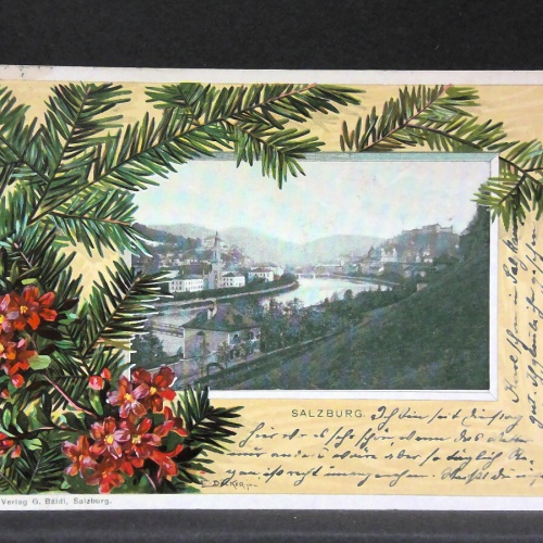Gruss aus Salzburg Tannenzweige Salzach JW5751