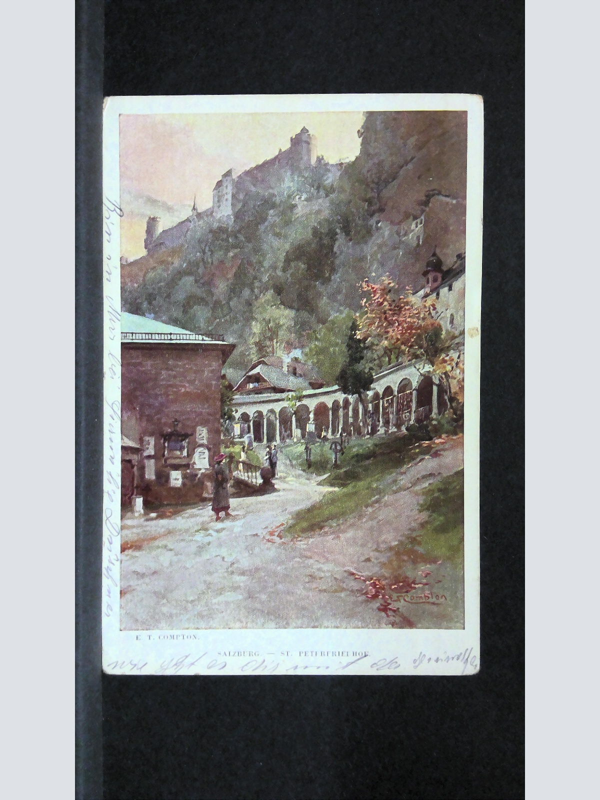 Salzburg St Peter Friedhof Zeichnung Künstlerkarte JW165735