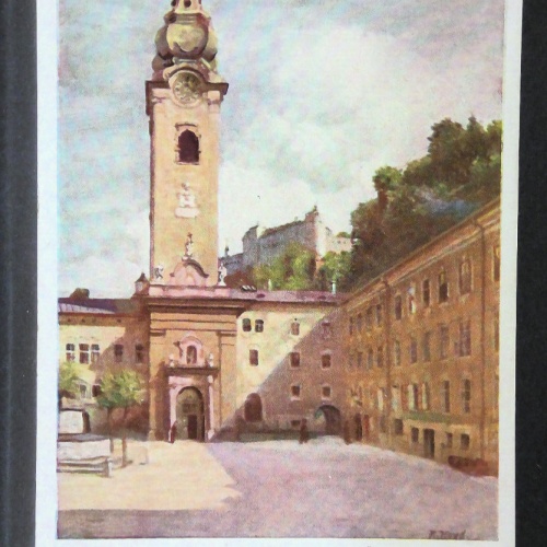 Salzburg Peterskirche mit Hohensalzburg Künstlerkarte K Hayd JW165730