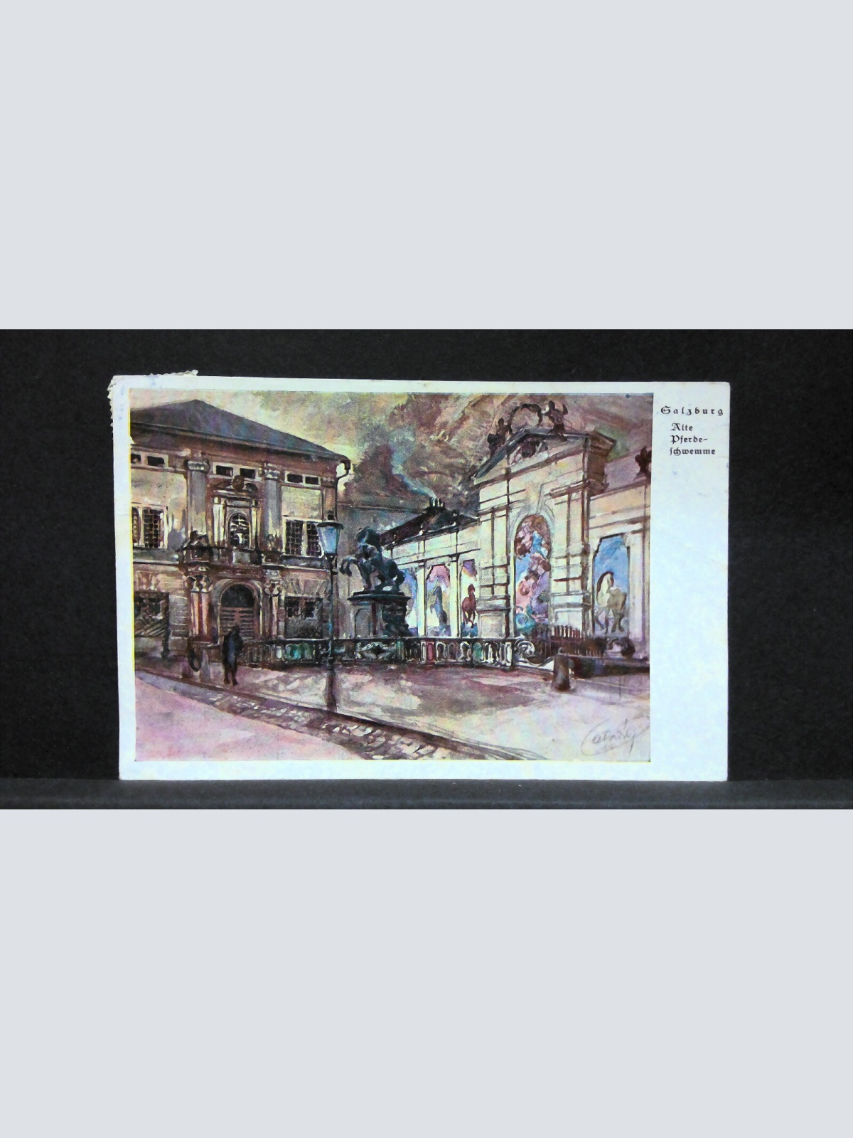 Gruss aus Salzburg Alte Pferdeschwemme Zeichnung JW165788