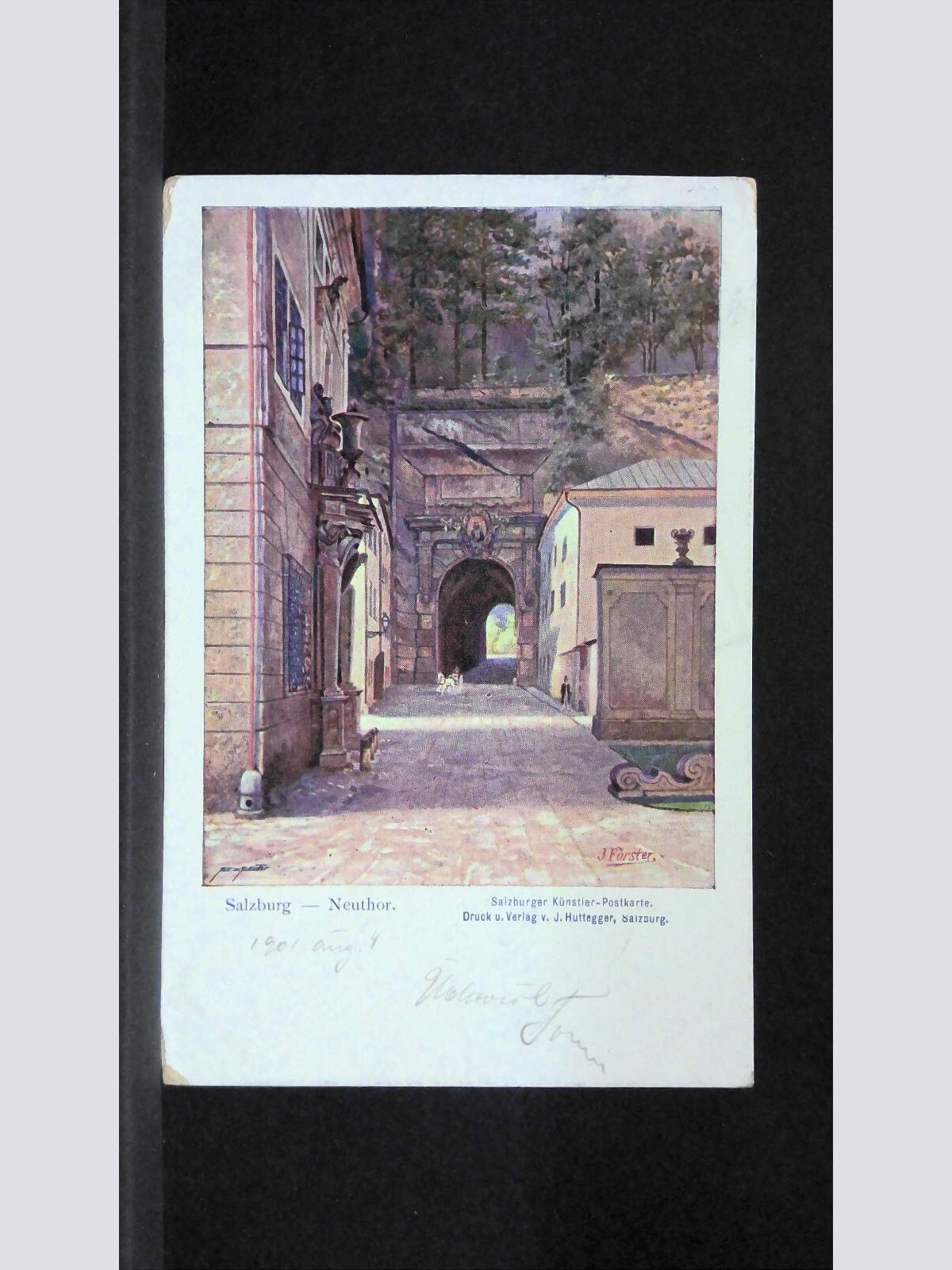 Salzburg Neuthor Zeichnung Künstlerkarte JW165729