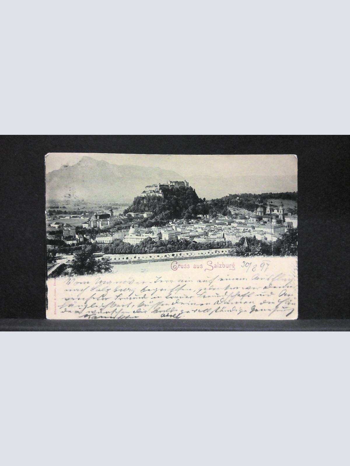 Gruss aus Salzburg  Schloss Hohensalzburg 1897 JW20